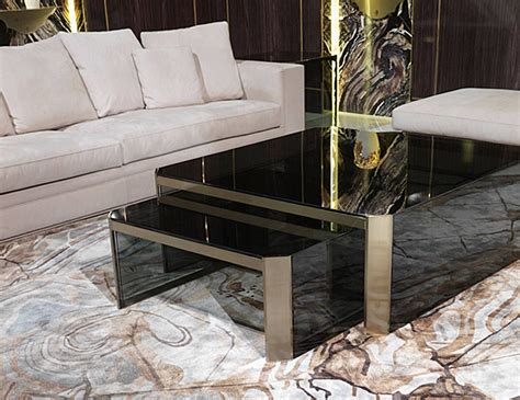 californian designer coffee table with polish stainless steel box|Luxury Coffee Table with 48 inches top and Polish Stainless Steel .